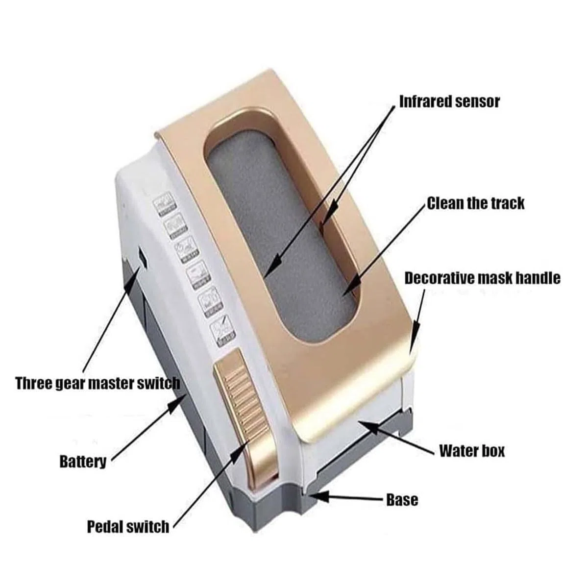 Pulidora de zapatos autolimpiante, máquina automática de limpieza de suela de inducción, purificación de agua 5S, doble potencia, para entrada de oficina en casa