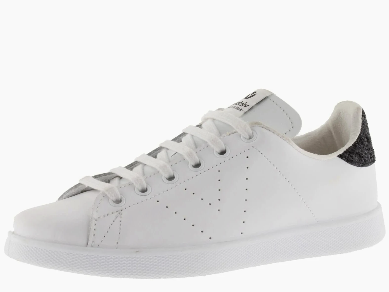 victoria Zapatillas Tenis 1125104 | Piel & Pieza Trasera Glitter & Logotipo Perforado para Niña