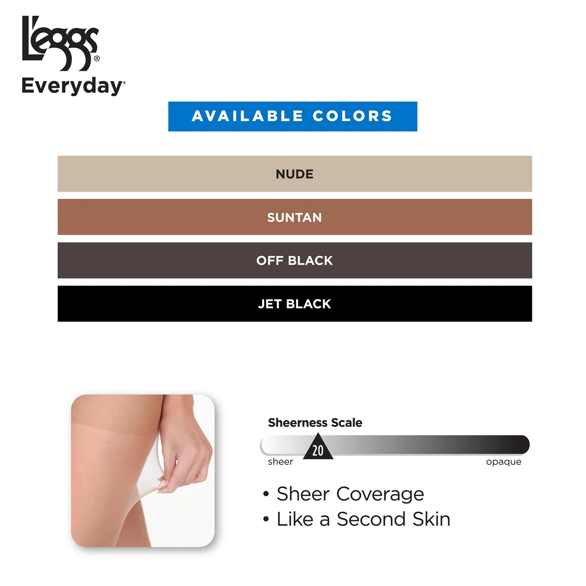 L'eggs Everyday Control Top Sheer Toe Pantyhose Pantimedias (Pack de 6) para Mujer