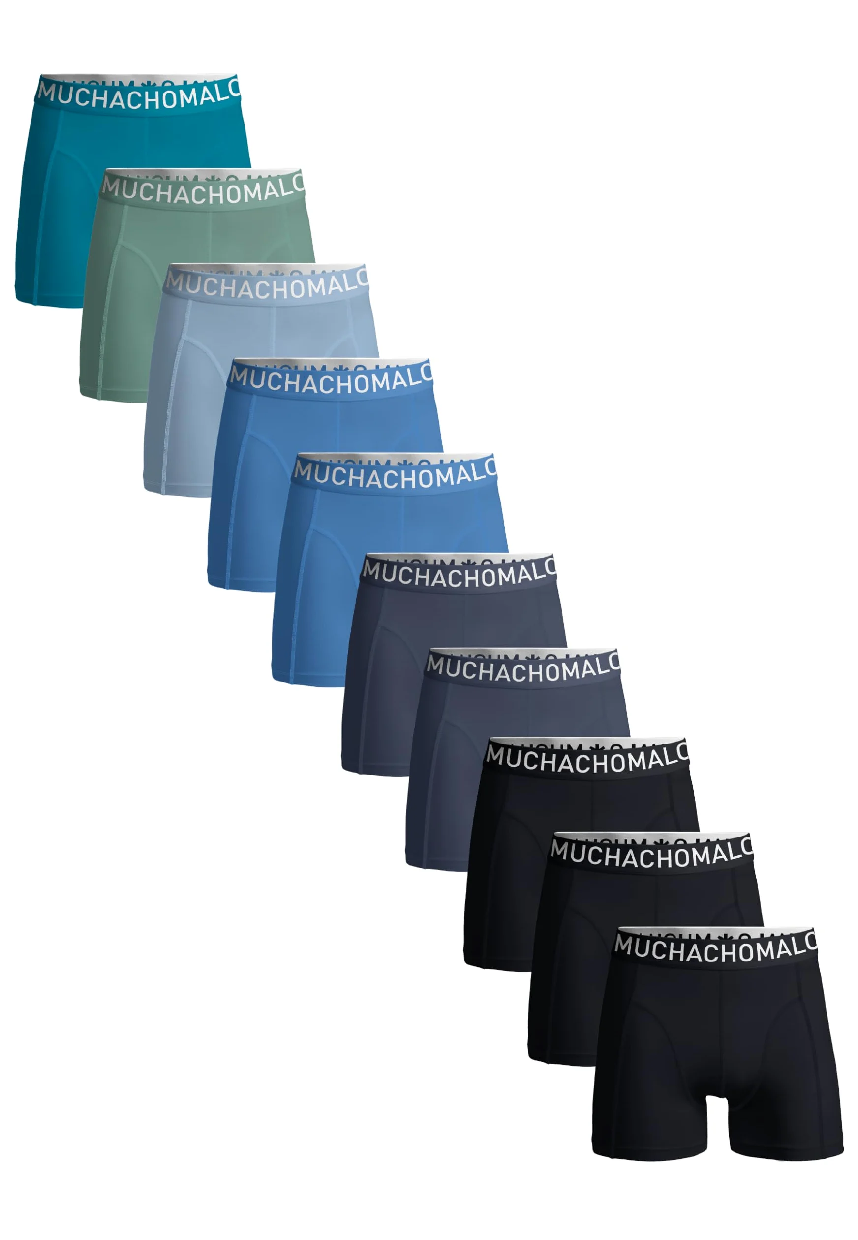 Muchachomalo Calzoncillos para Hombre, Ropa Interior Lisa de Algodón para Hombre, Pack de 10 Unidades, Bóxers Lisos de Corte Clásico con Cintura Elástica