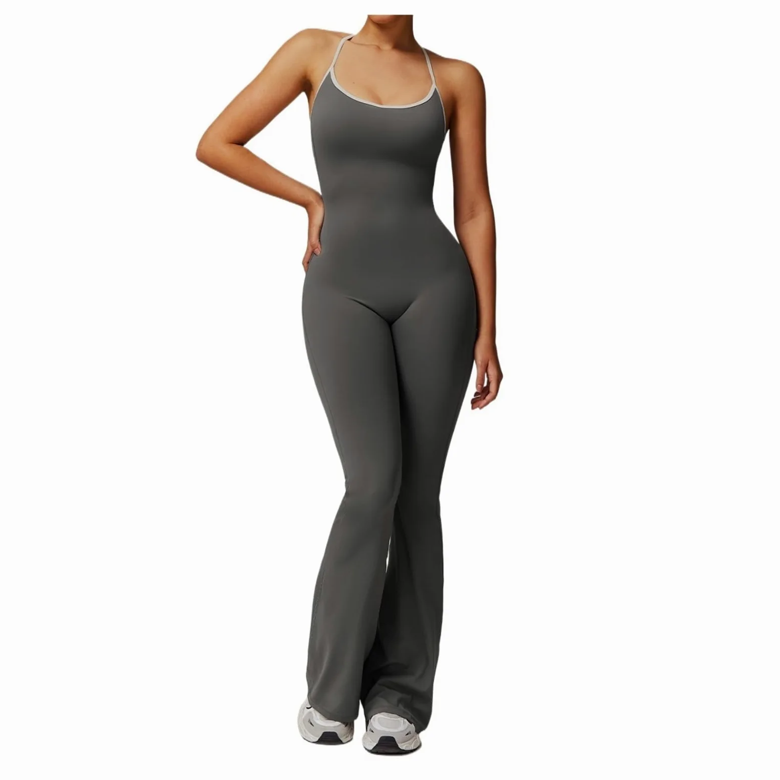 Mono de yoga sin espalda Mono Deportivo Sexy Con Espalda En V For Mujer, Conjunto De Gimnasio, Traje Entrenamiento Yoga, Ropa Deportiva Para Entrenamiento