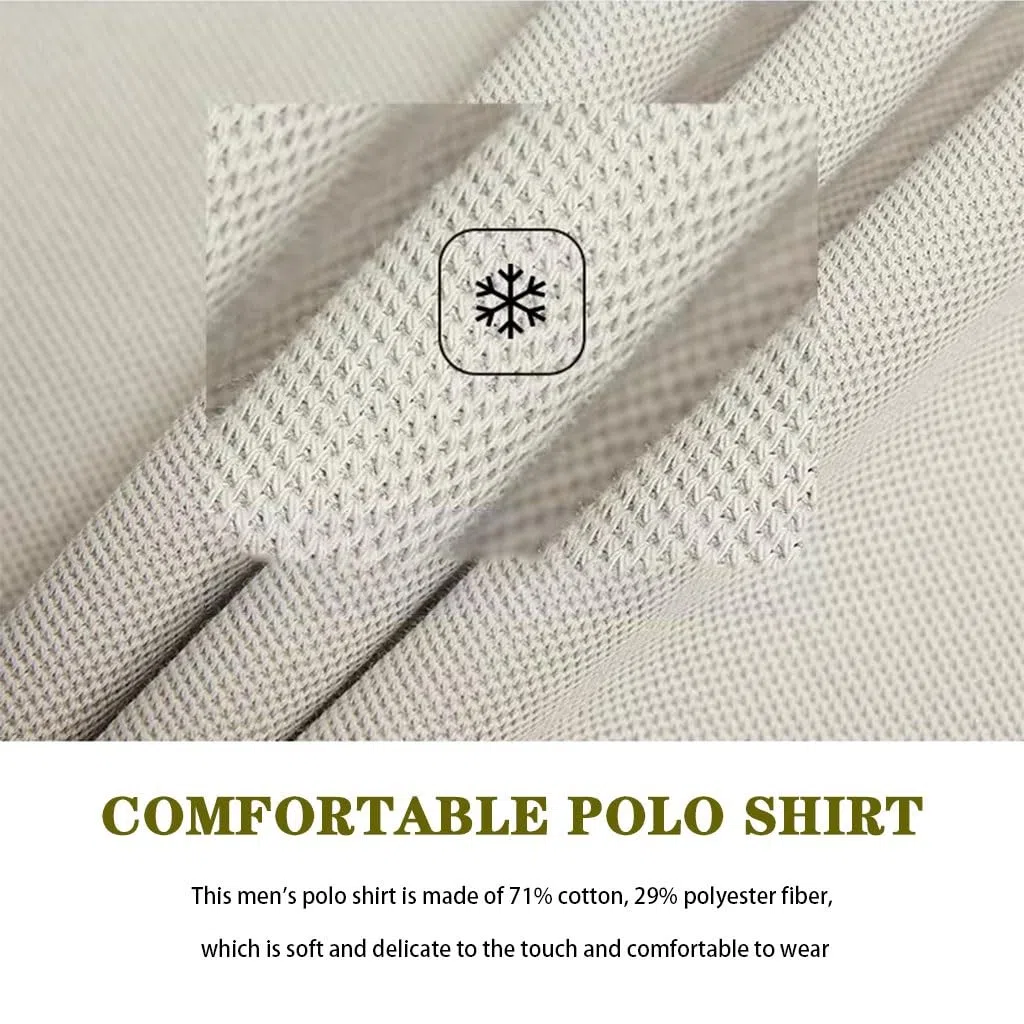 Camiseta Casual con Cuello De 2 Botones, Polo De Manga Corta De Sensación Fresca para Hombre, con Dobladillo con Abertura Lateral