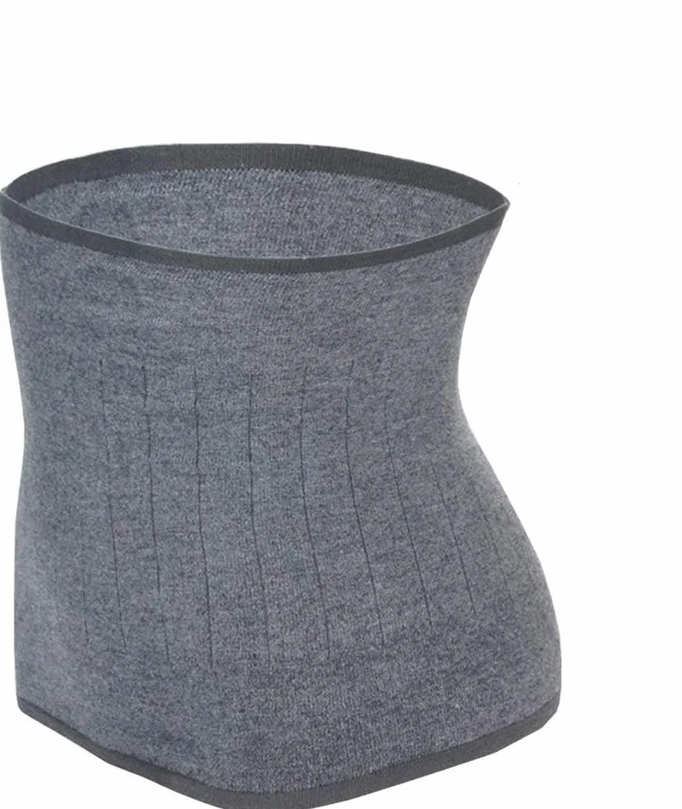 ProLeo Calentador de riñones de cachemira suave para invierno, cintura elástica, color gris