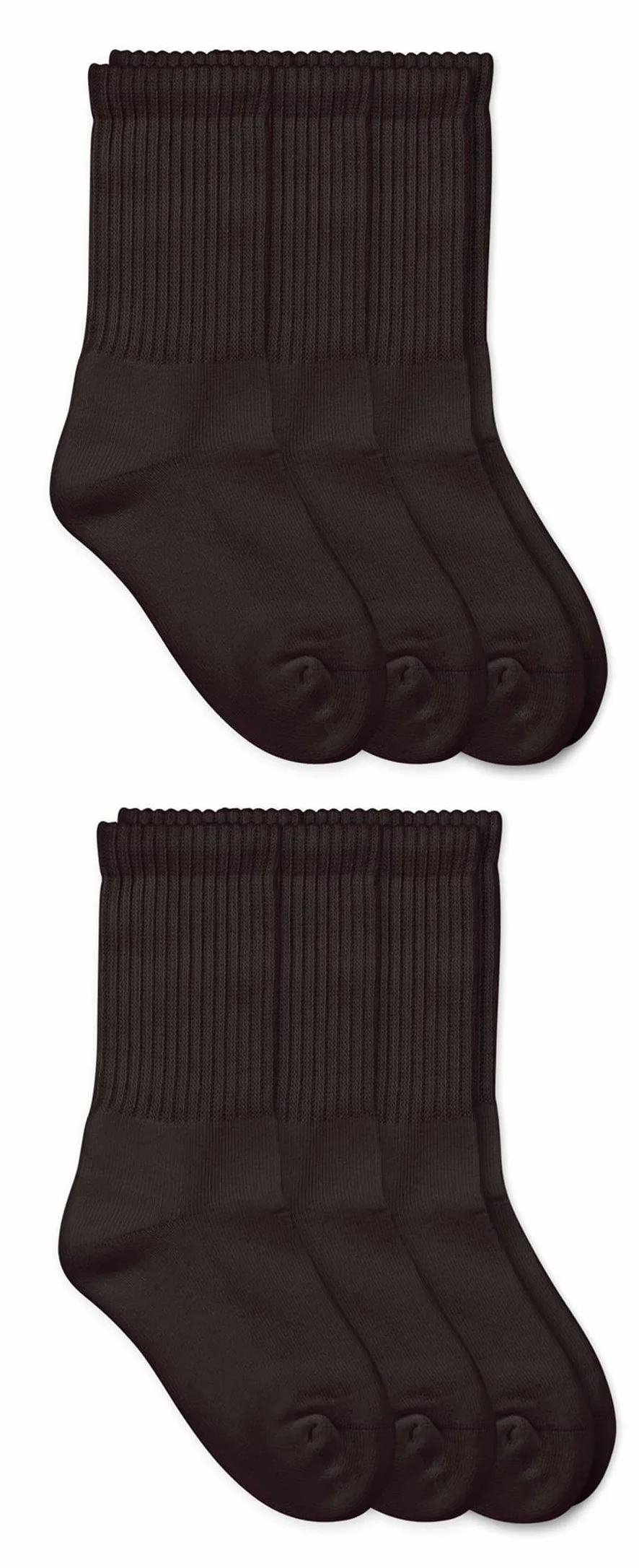 Jefferies Socks Calcetines deportivos sin costuras para niños de 2 a 7 años, paquete de 6 pares