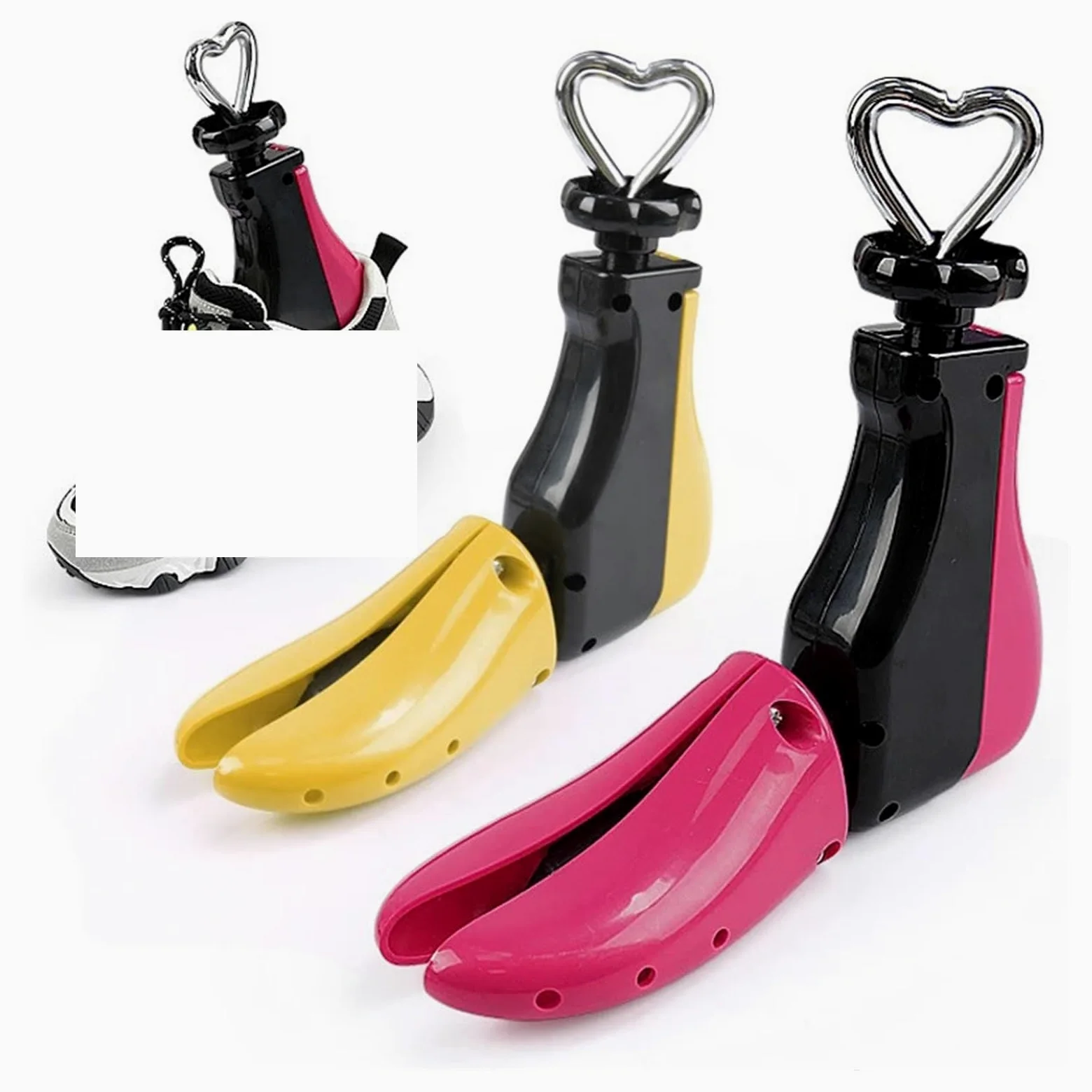 Expansor Zapatos 2 ensanchadores de Zapatos | Ancho de longitud ajustable for botas Zapatillas de deporte(EU40-47-Yellow)