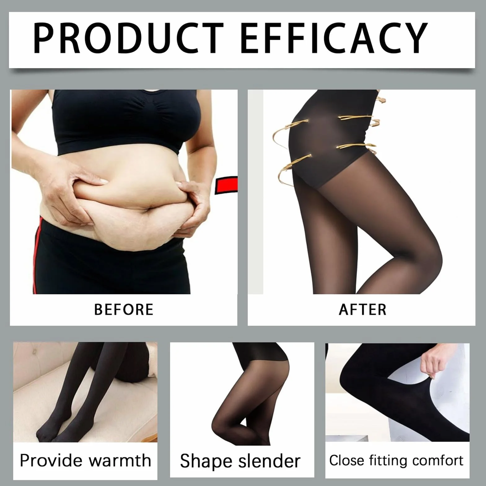 Compression Pantyhose, Support Stockings Tights, Breathable Shaping Leggings, Slimming High-Stretch Fit for Work, Dance, Date, Home, Social Gathering Wear, 4.37x1.06x6.02 inches