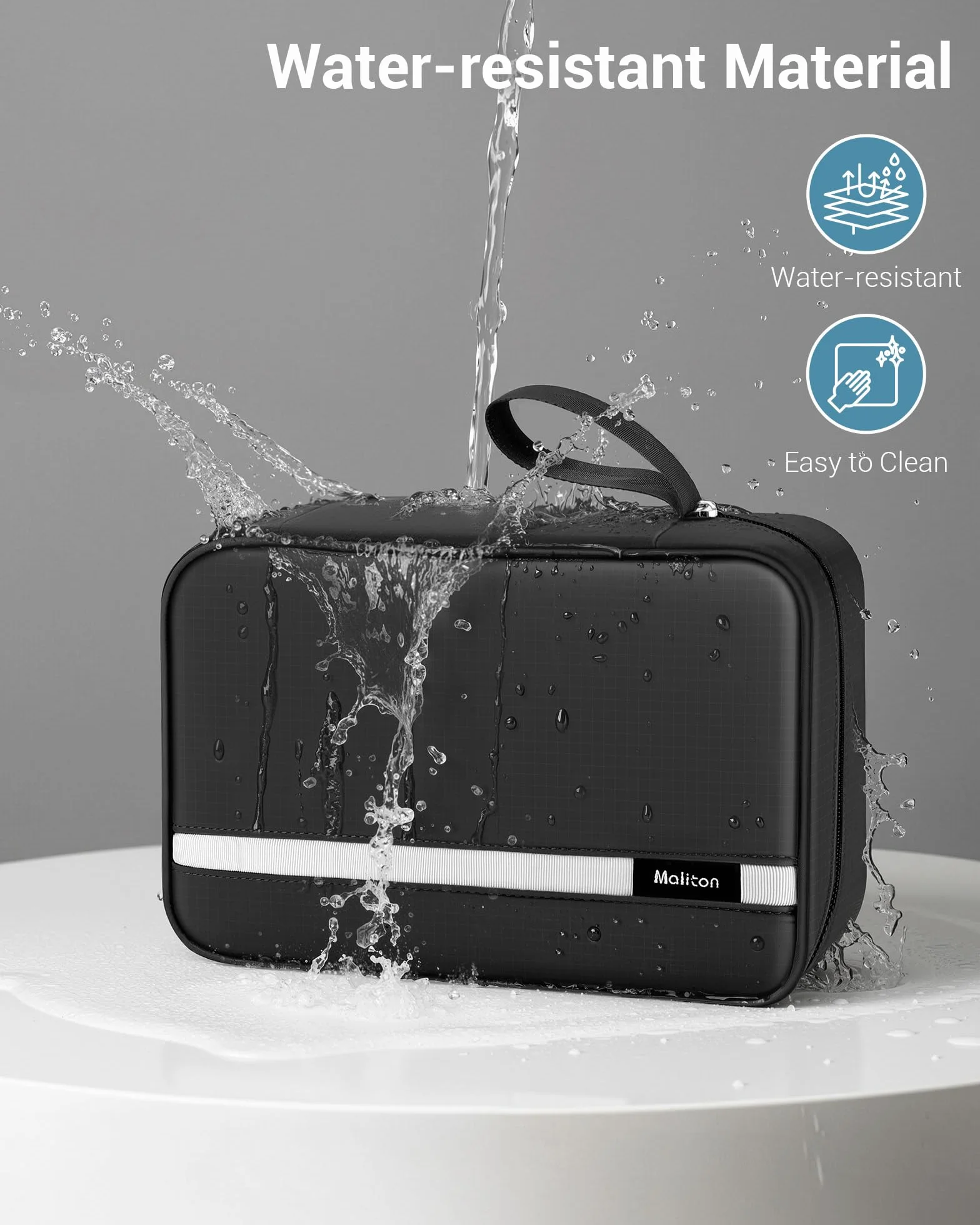 Maliton Neceser Viaje,Neceser Hombre Mujer,Impermeable De Gran Capacidad Neceser Maquillaje,con 4 Compartimentos Y Gancho Giratorio De 360°,para BañO Y Almacenamiento