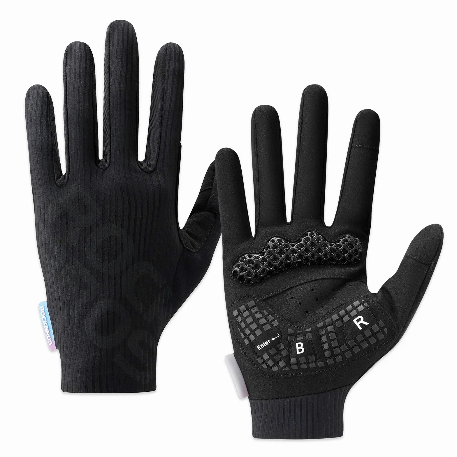 ROCKBROS Guantes Largos de Ciclismo con Amortiguación 3D y Pantalla Táctil | Absorción de impactos, agarre antideslizante para bicicleta de carretera, MTB, bicicleta eléctrica y trekking