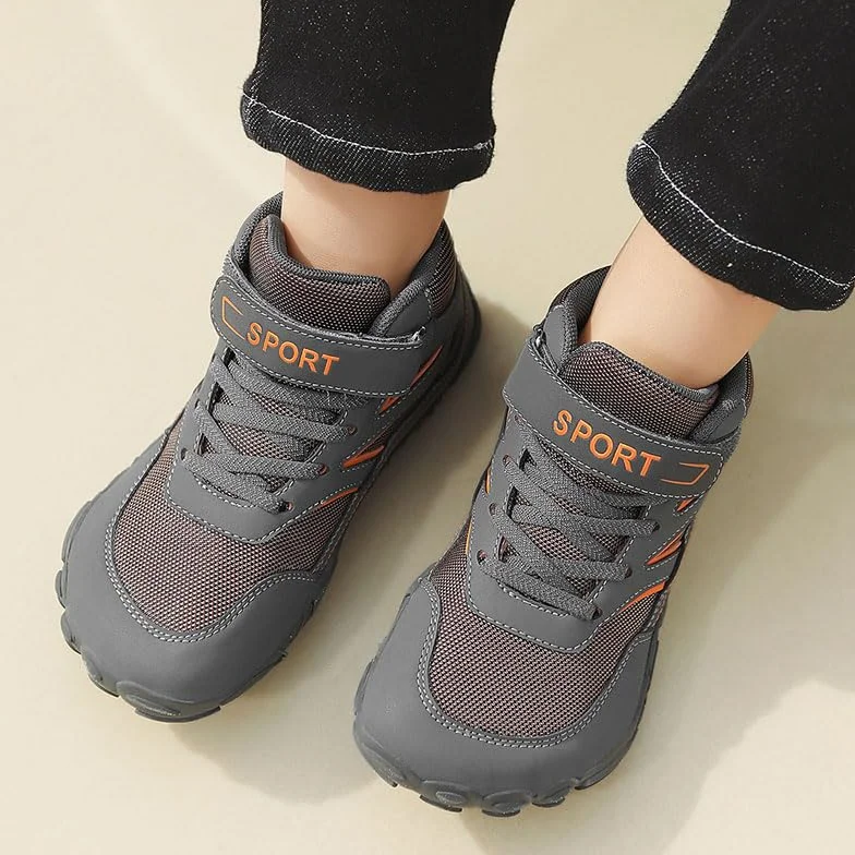 Zapatillas Descalzas Niños Zapatos de Trekking Barefoot Minimalistas Ligeras Transpirable Mid Hiking Shoes Unisex,28-37EU