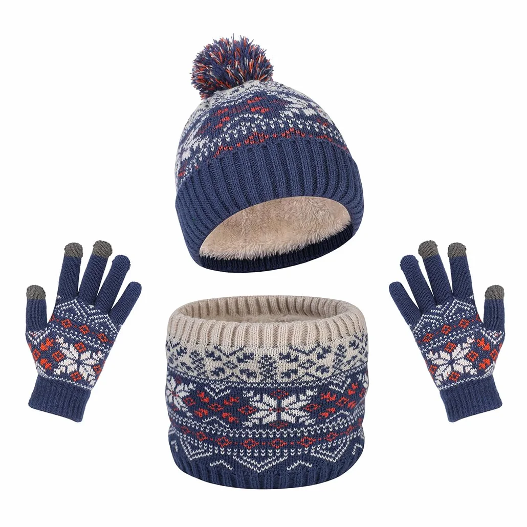 3 in 1 Conjunto de Gorro Bufanda y Guantes Niños Conjunto de Gorro Bufanda y Guantes Niña Set Niños Conjunto de Bufanda Gorro Guantes Forro Polar Beanie Gorro Sombrero