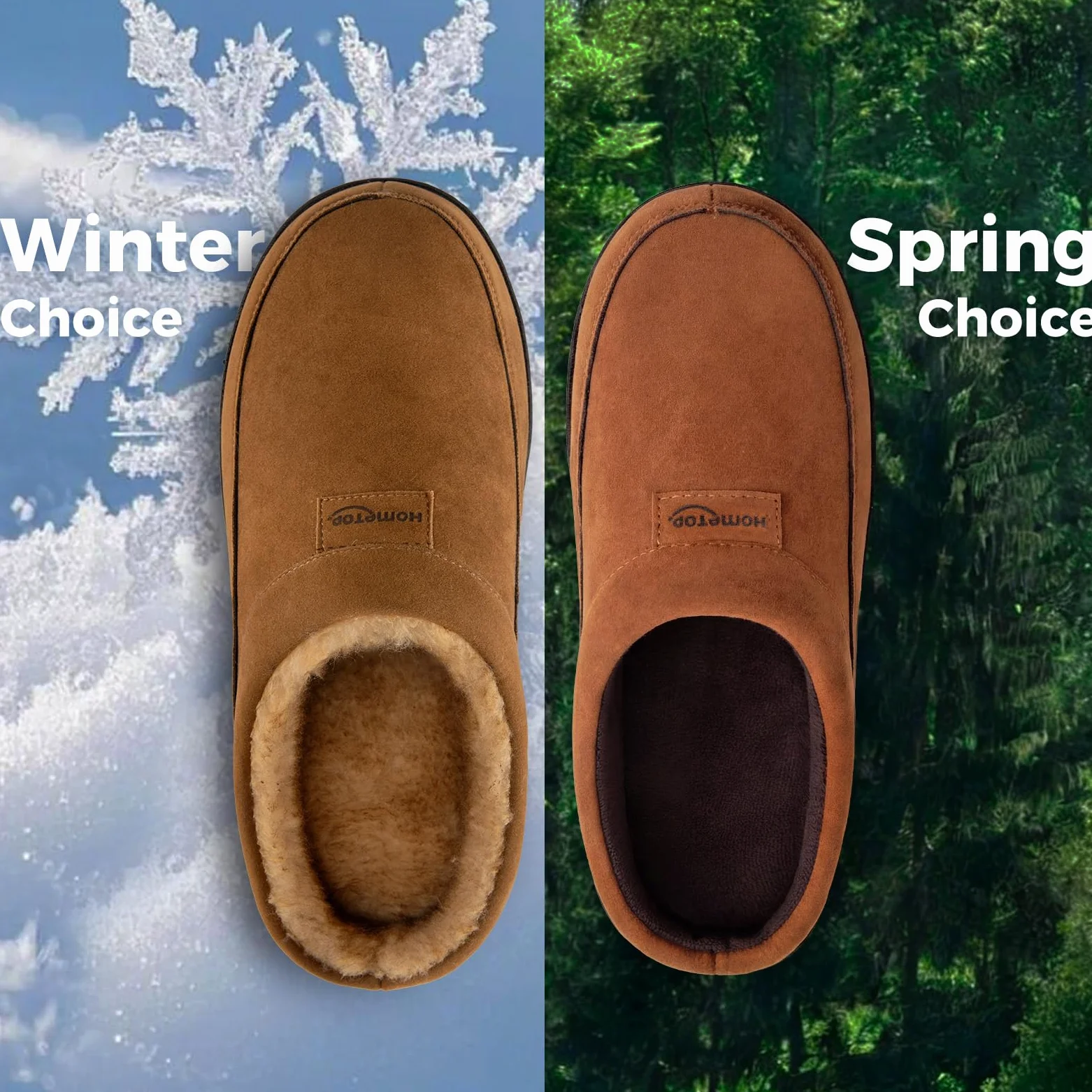HomeTop Pantuflas Mocasín de hombre Suave Caliente Antideslizante Espuma con memoria Interior Zapatos de casa