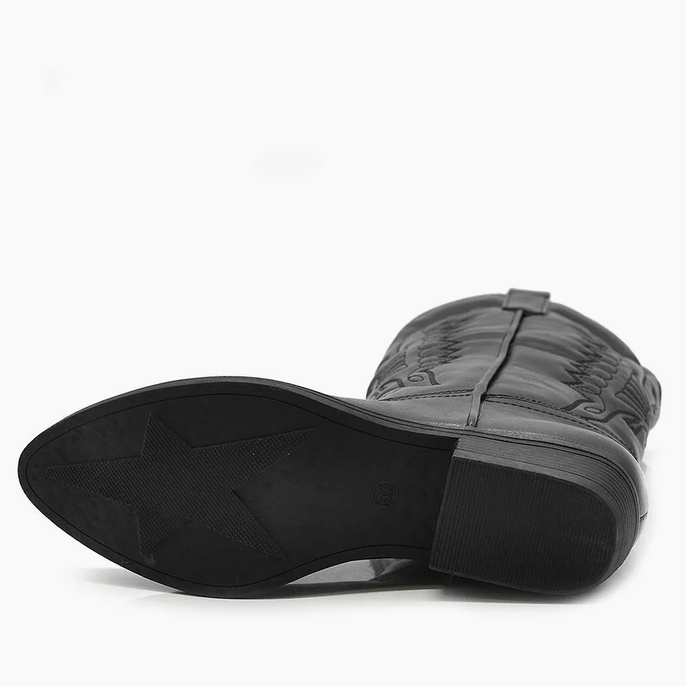 Botas tejanas de mujer, estilo vaquero western con punta, camperas étnicas DT-16 Size: