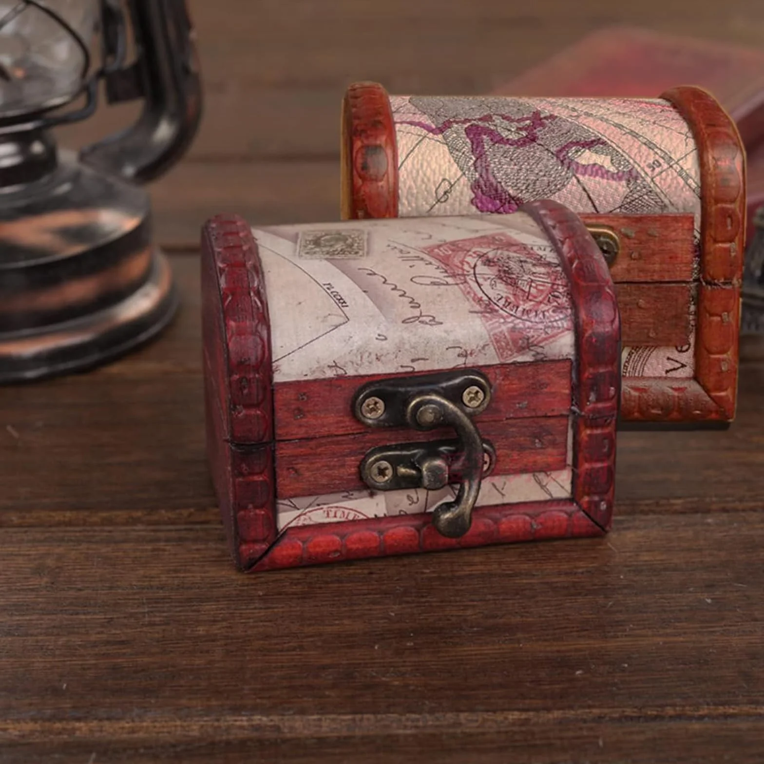 Adri - Cofre de madera pequeño para guardar joyas, joyeros de madera rusticos, mini Cofre Vintage para Joyas, ideales para regalitos y detalles. (COFRE SIN ASA, 9,3 X 6,5 X 6,4 CM)