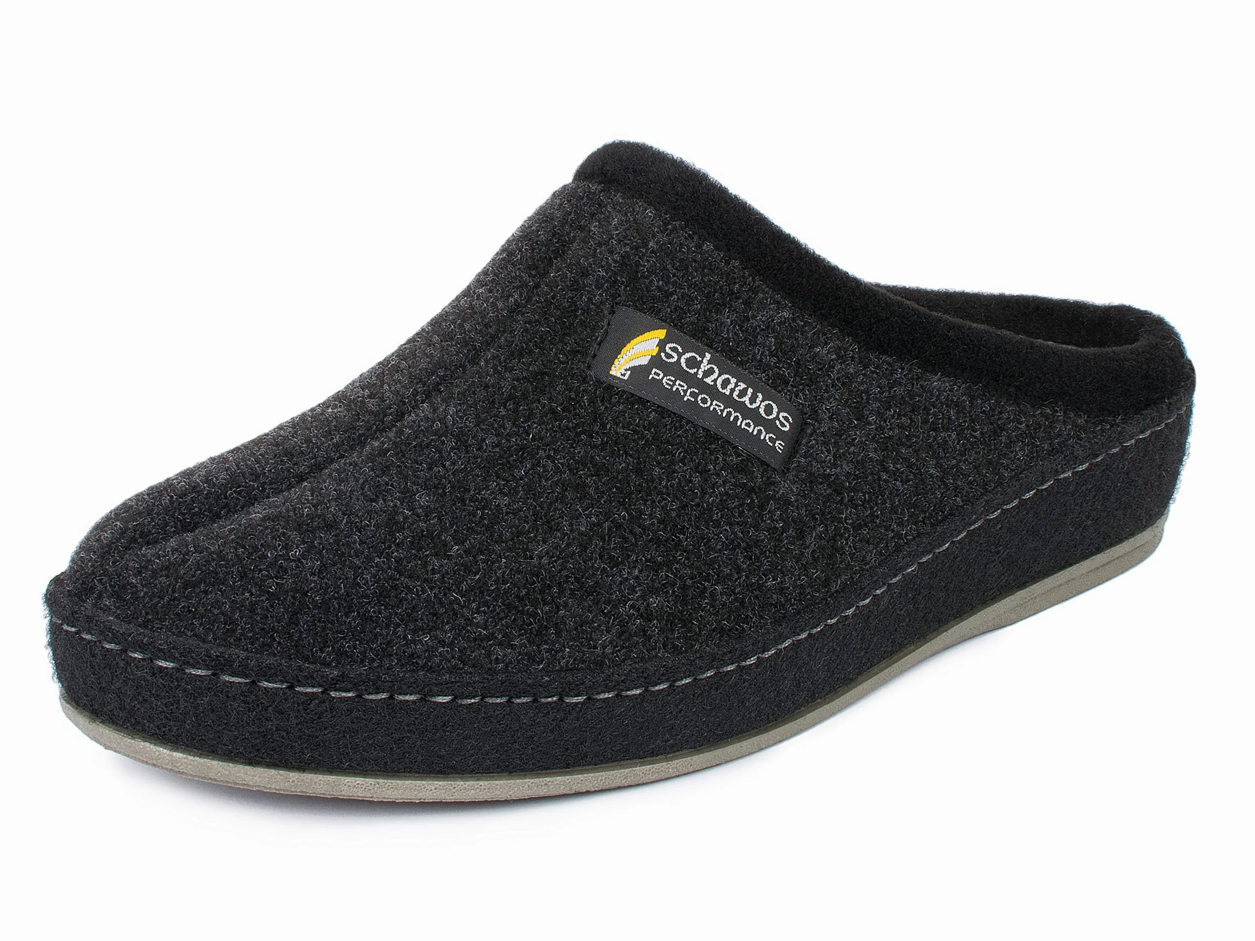 Schawos Zapatillas de estar por casa de fieltro para hombre, de calidad, fabricadas en Alemania, con plantilla anatómica y amortiguación activa del talón