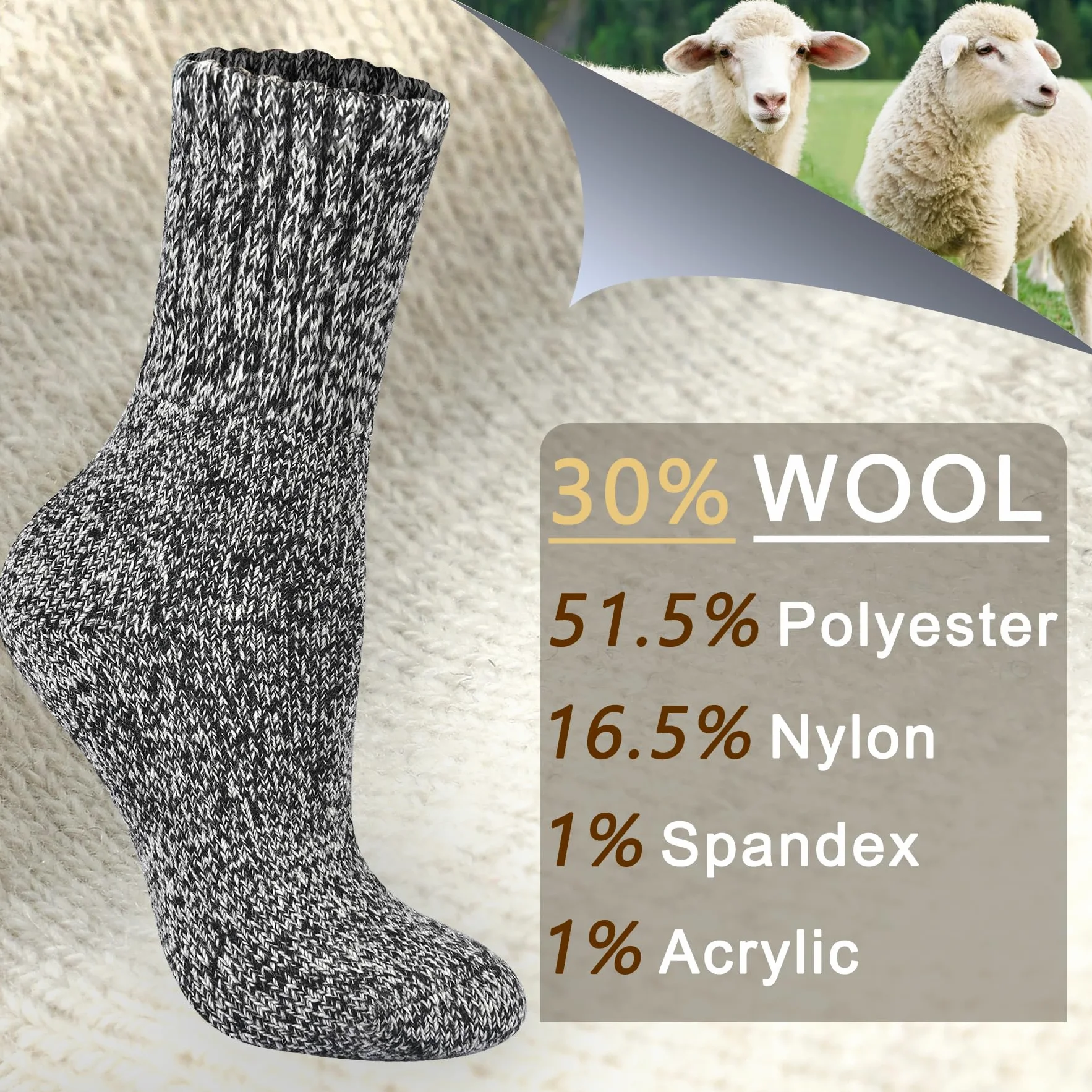 Calcetines térmicos para botas para mujer, calcetines cálidos para invierno, gruesos, para senderismo, jóvenes, 3/5 pares, 5-10