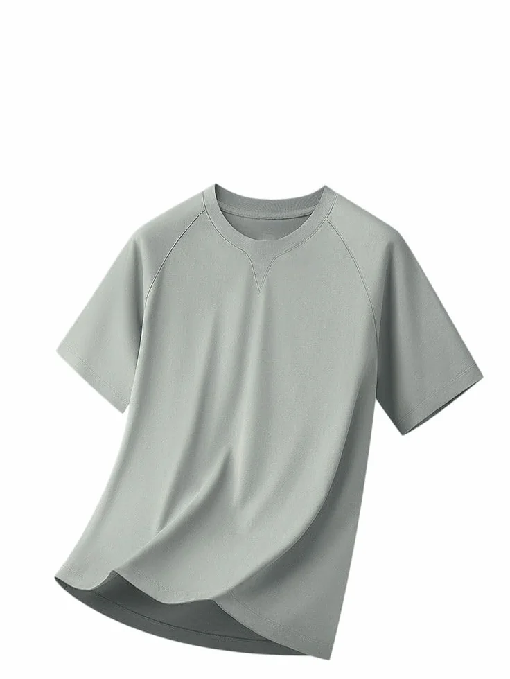 Camiseta de manga corta de algodón con cuello redondo para hombre, ajuste holgado, para uso diario, hogar, viajes