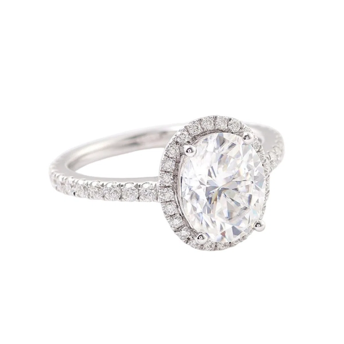 Anillo de oro blanco para mujer 375/585/750, anillo de compromiso de 9 K/14 K/18 K, oro auténtico Halo, anillos de boda, anillos de boda grabados con Moissanite D Color VVS1 para mujeres