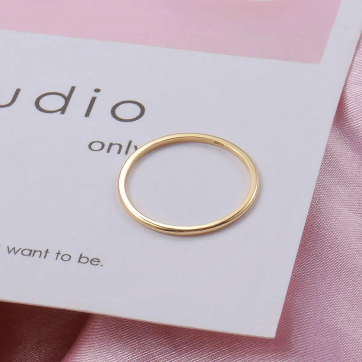 Anillo de boda de oro real Au 375/585/750, anillo de boda, anillo apilable fino para parejas, oro 9 K/14 K/18 K, sin alergias