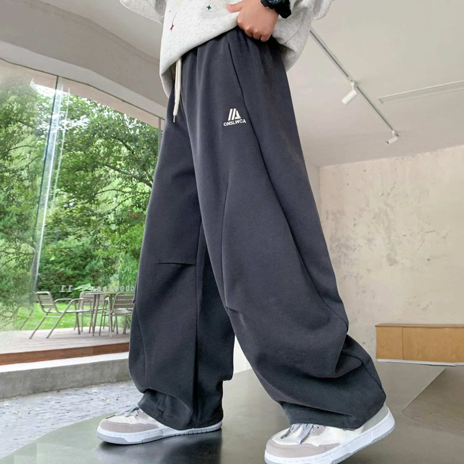 Pantalones Niño Baggy con Goma Elastico Elegantes Y Comodos | Pantalon Jogger Niño Cargo Deportiva Casual Colegio Holgaños Adolescente Chico Trousers