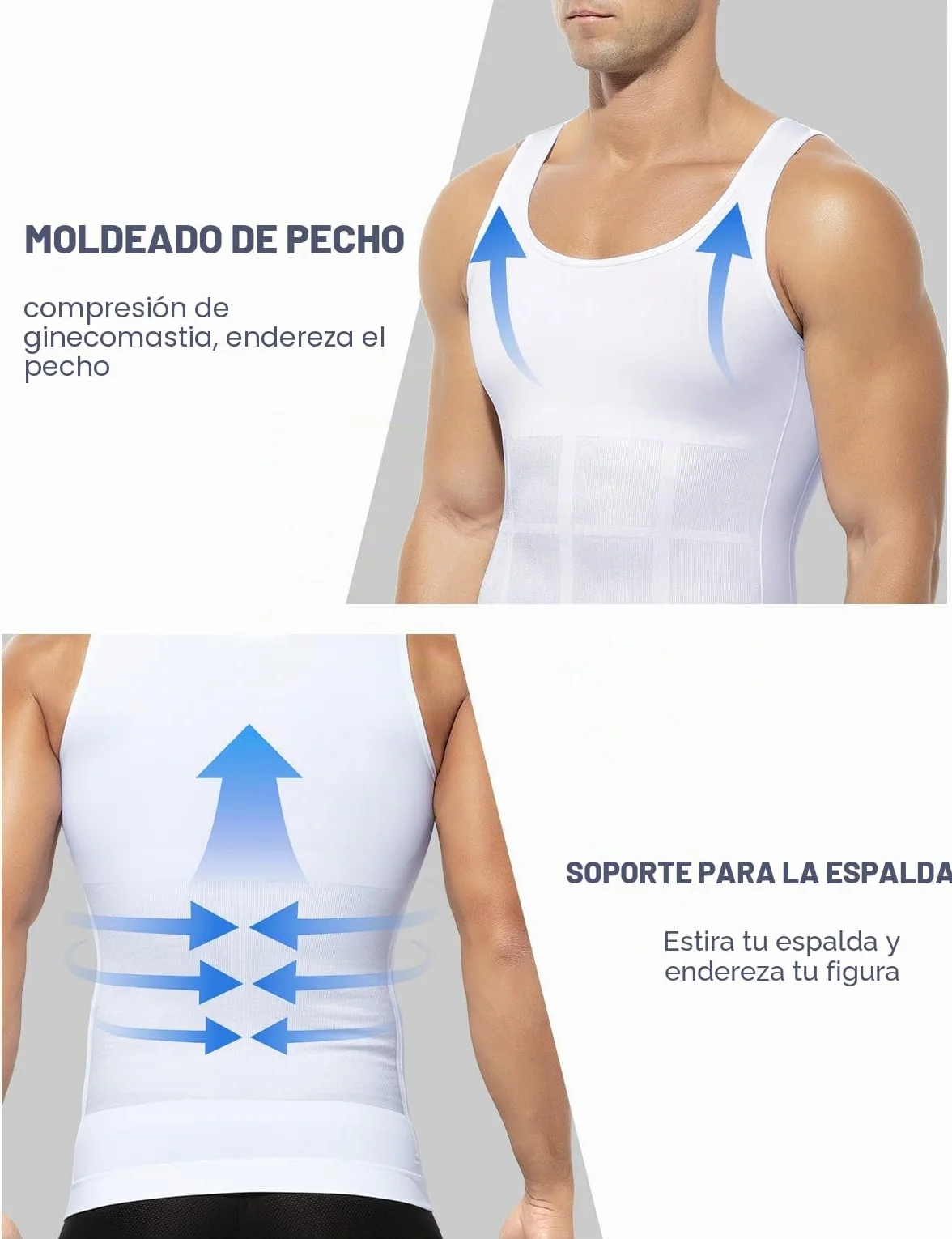 Casey Kevin Camiseta Reductora Hombre Faja Chaleco Camisa de Compresión Slim para Hombres