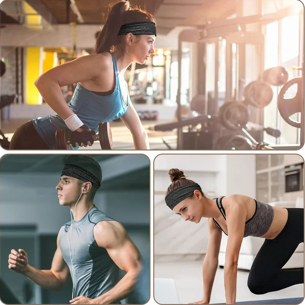 Cinta Pelo Deporte Hombre, Diadema Deportiva Elástica Durable, Cinta Sudor Cabeza Entrenamiento para Yoga, Fitness, Correr