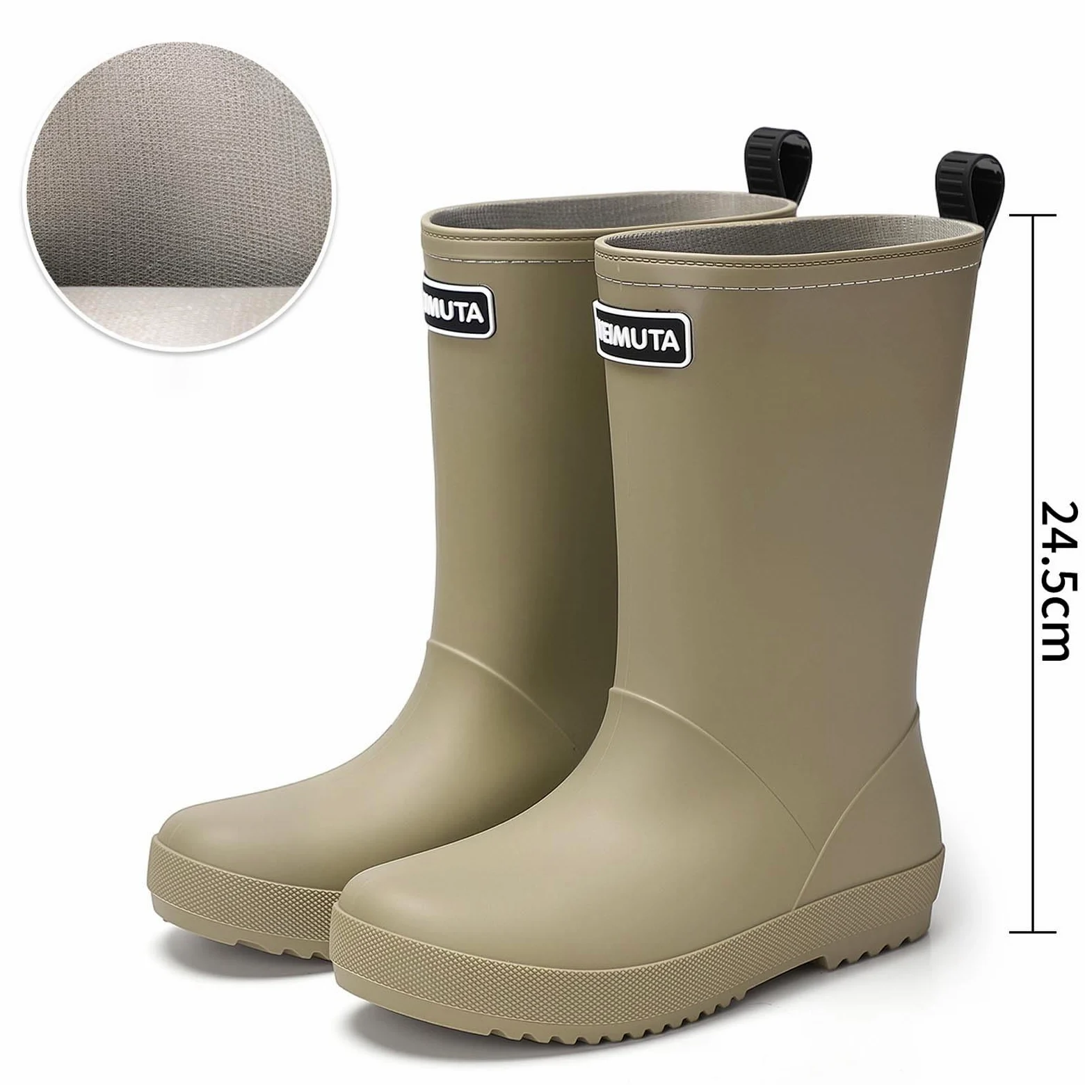 Generisch Botas de lluvia para mujer, caña media, ligeras, antideslizantes, de goma | Botas de goma ligeras, antideslizantes, impermeables, ideales para senderismo, camping y actividades al aire libre