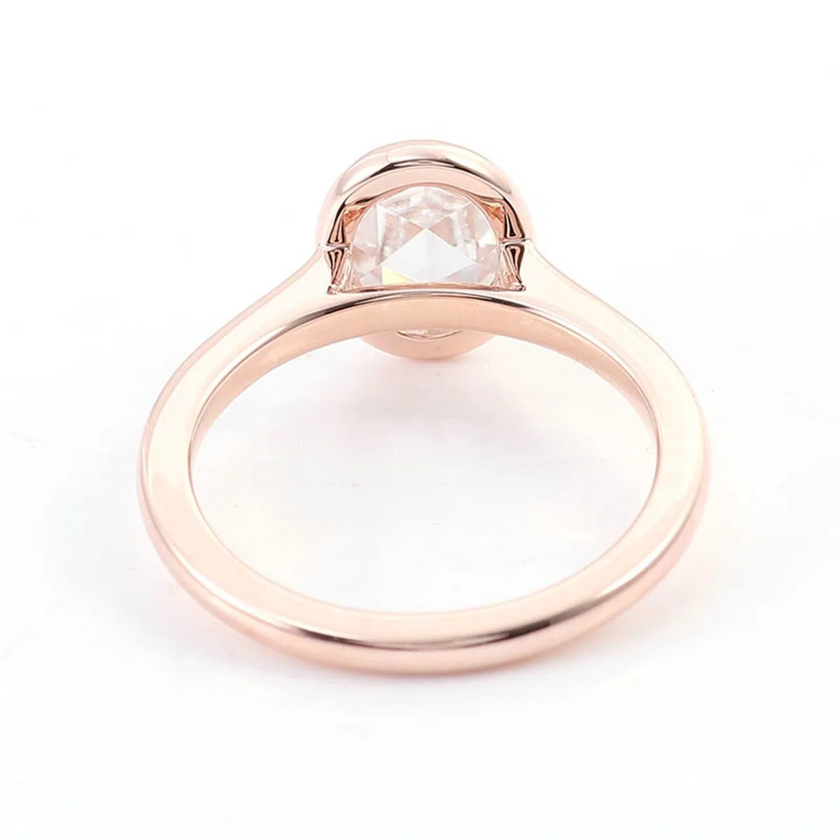 Anillos de boda 585 de oro rosa auténtico, para mujer con moissanite, 1 ct, solitario, anillo de compromiso, ovalado, oro real de 14 K, con grabado para mujeres, tamaño 51 (16,2)