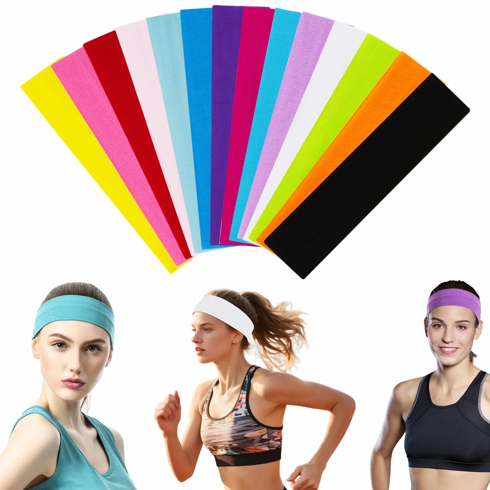 Diademas de Yoga Deportivas Banda Elástica para el Sudor Mujeres Niñas Pilates Fitness