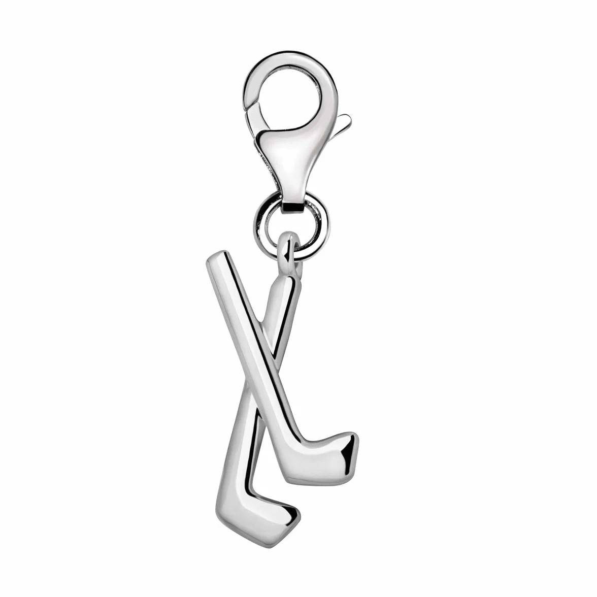 Quiges Charm con Cierre Plateado Palos de Hockey Abalorios Joyería de Mujer