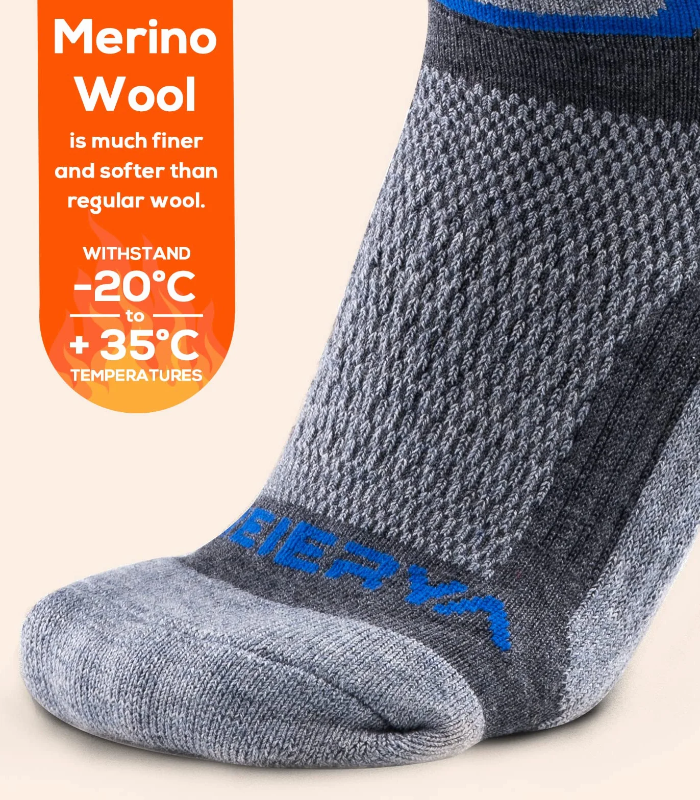 2/3 pares de calcetines de esquí Lana Merina, calcetines térmicos acolchados hasta la rodilla para esquiar, snowboard, deportes de invierno al aire libre