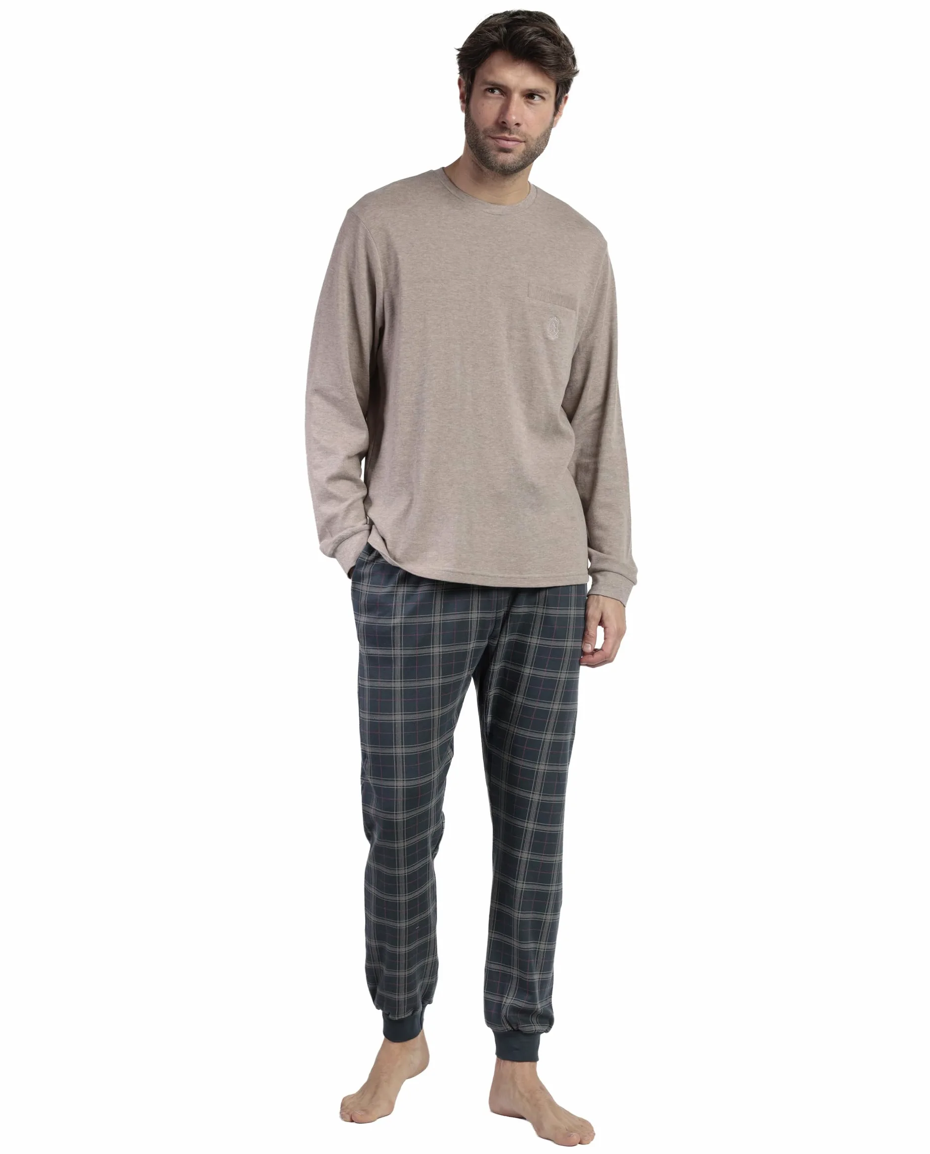 ADMAS Classic Pijama Manga Larga Cinnamon para Hombre