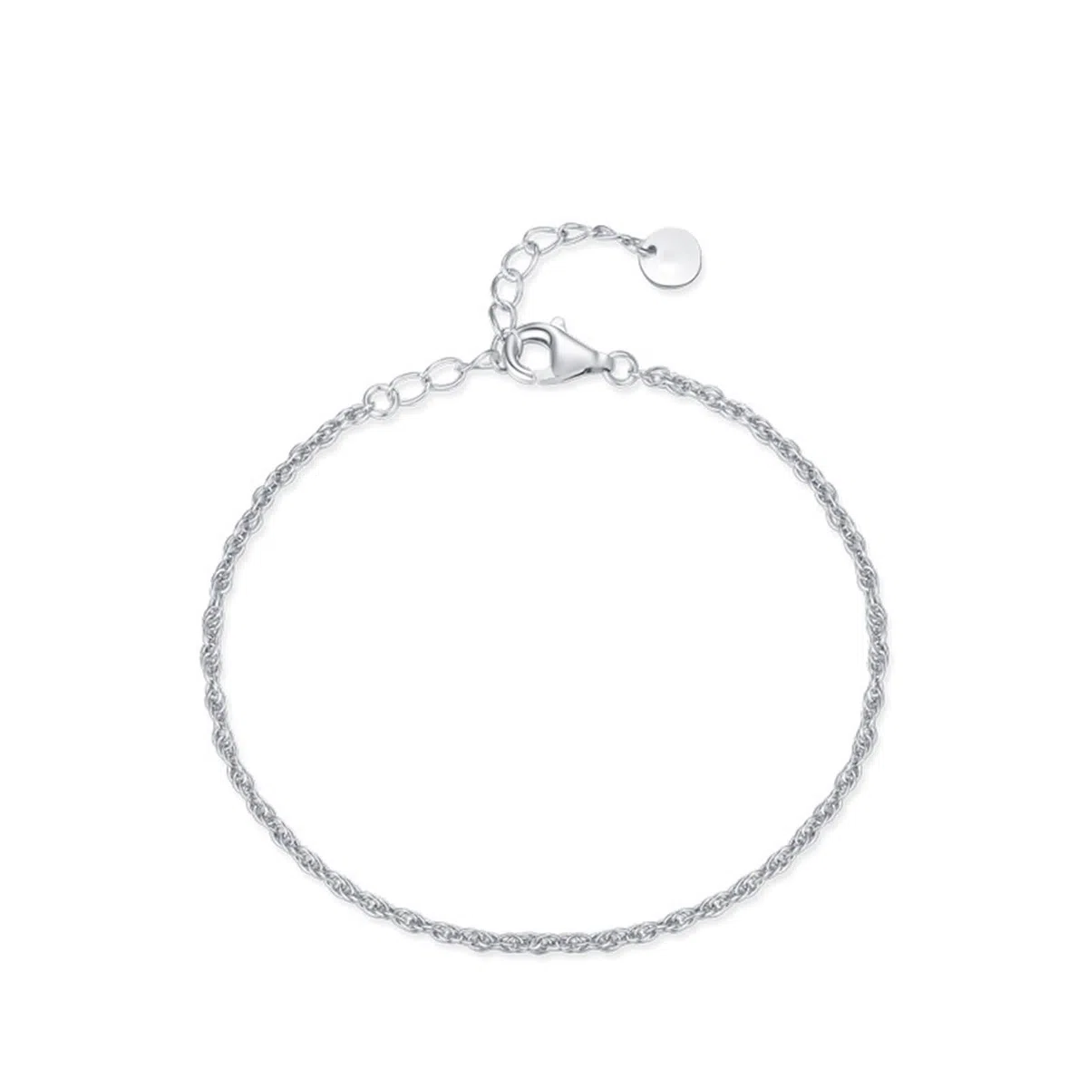 Pulseras Oro Blanco Mujer 9Kilates / 14Kilates / 18Kilates, Cadena de Simple, Cadena Extensible 16 CM + 5 CM, Pulseras Plata Mujer Ajustable