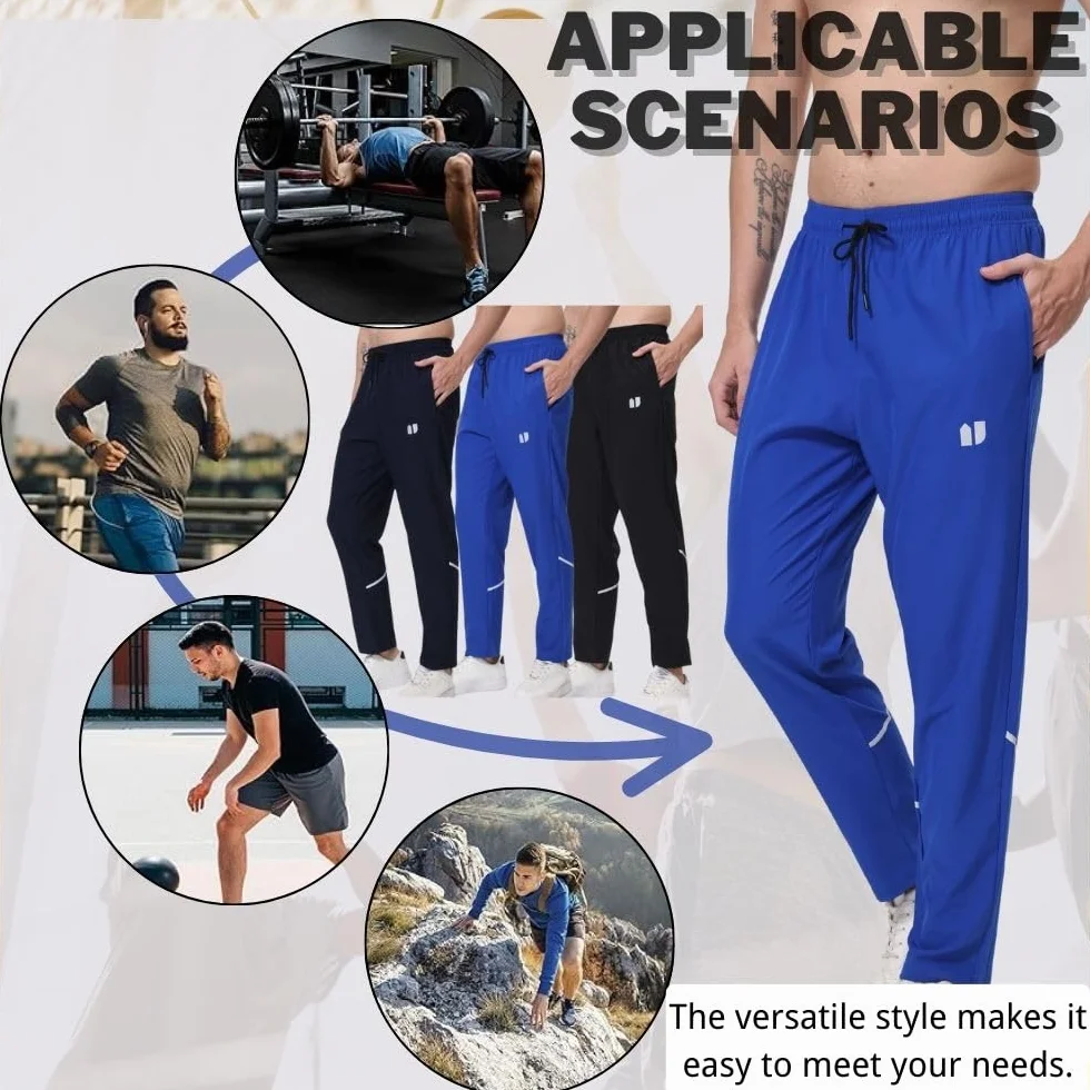 Pack 3 Pantalones Chándal Hombre Bolsillos Cremallera Elásticos