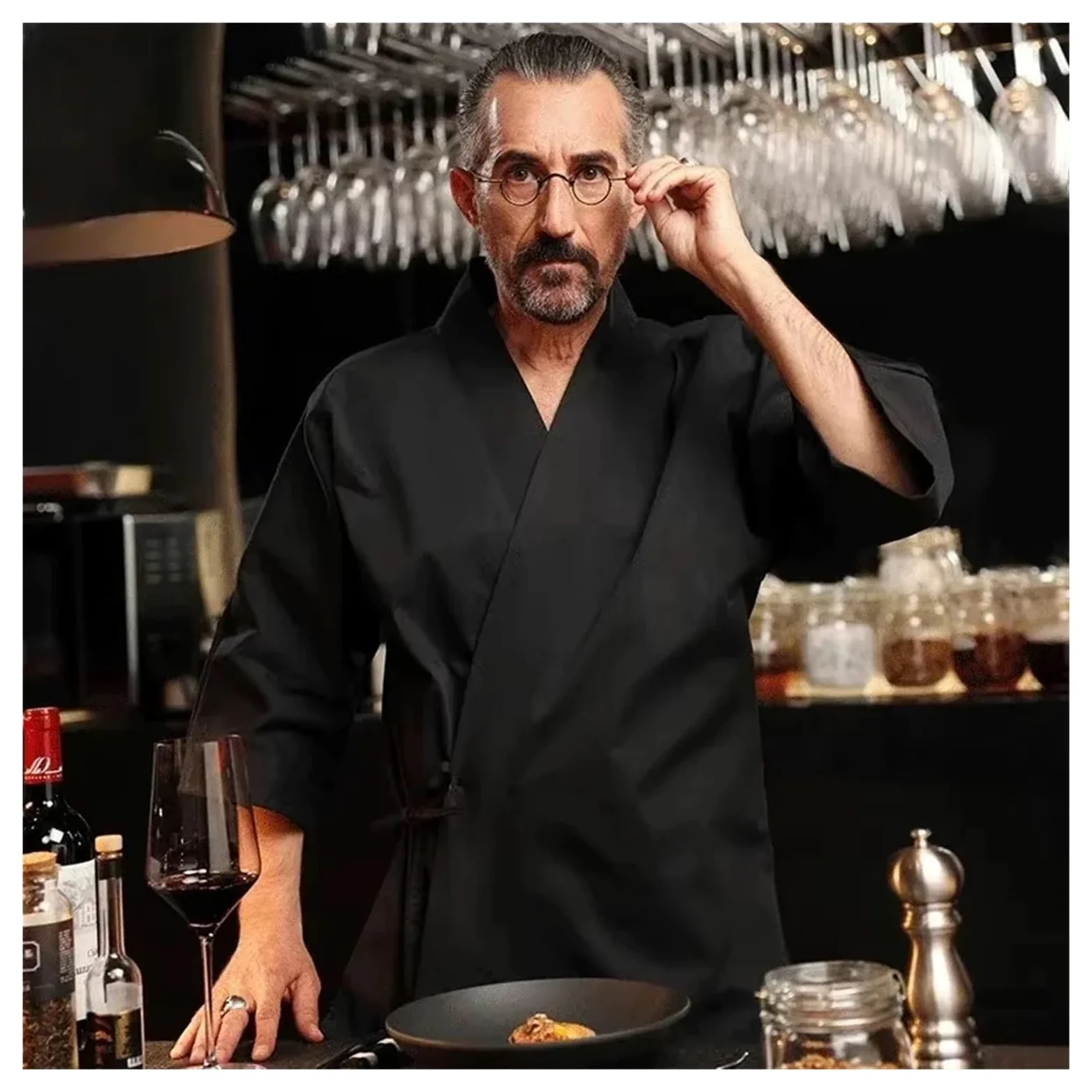 Chaquetilla Cocinero Hombre El Personal del Restaurante de Sushi USA Uniforme Chef Cocina Estilo té y Han