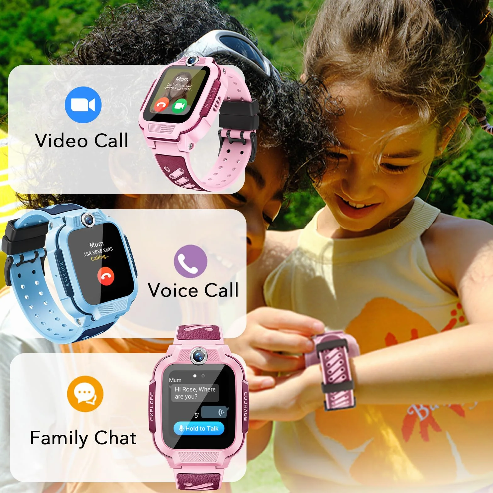 imoo Z3 Reloj Inteligente Niño con GPS Localizador y Llamadas, Smartwatch para Niños 4G con Llamadas de Video, SMS, Podómetro, Modo Escuela, Resistente al Agua IP68, Regalo para Niños y Niñas (Azul)