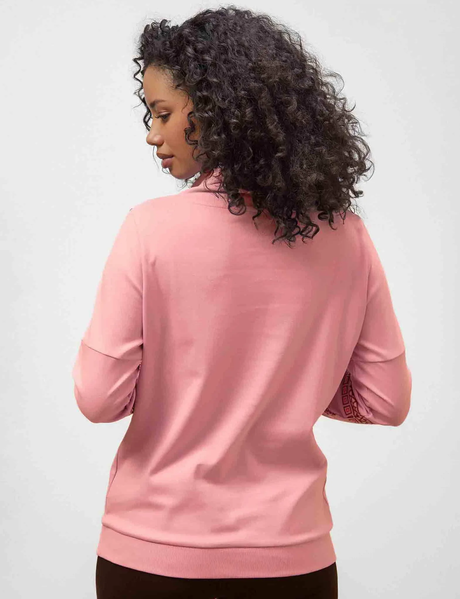 Sudadera de cuello alto con estampado geográfico para mujer, manga larga, diseño geométrico, hilo de fibra suave, ajuste delgado, con cordón de ojal y tapón
