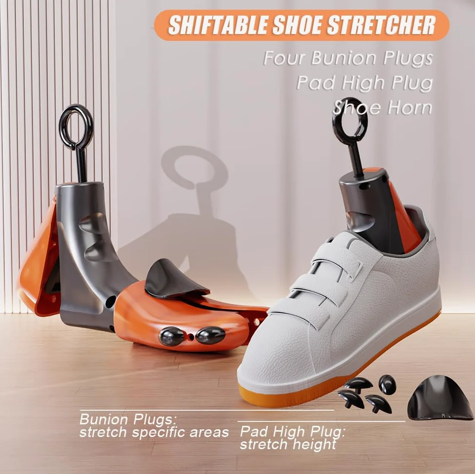 Estirador de zapatos para hombres y mujeres, ancho ajustable, expansor de zapatos, estirador de zapatos, pies anchos (2 unidades), Amarillo, L(fits US size 10-13.5；EUR size 40-47)