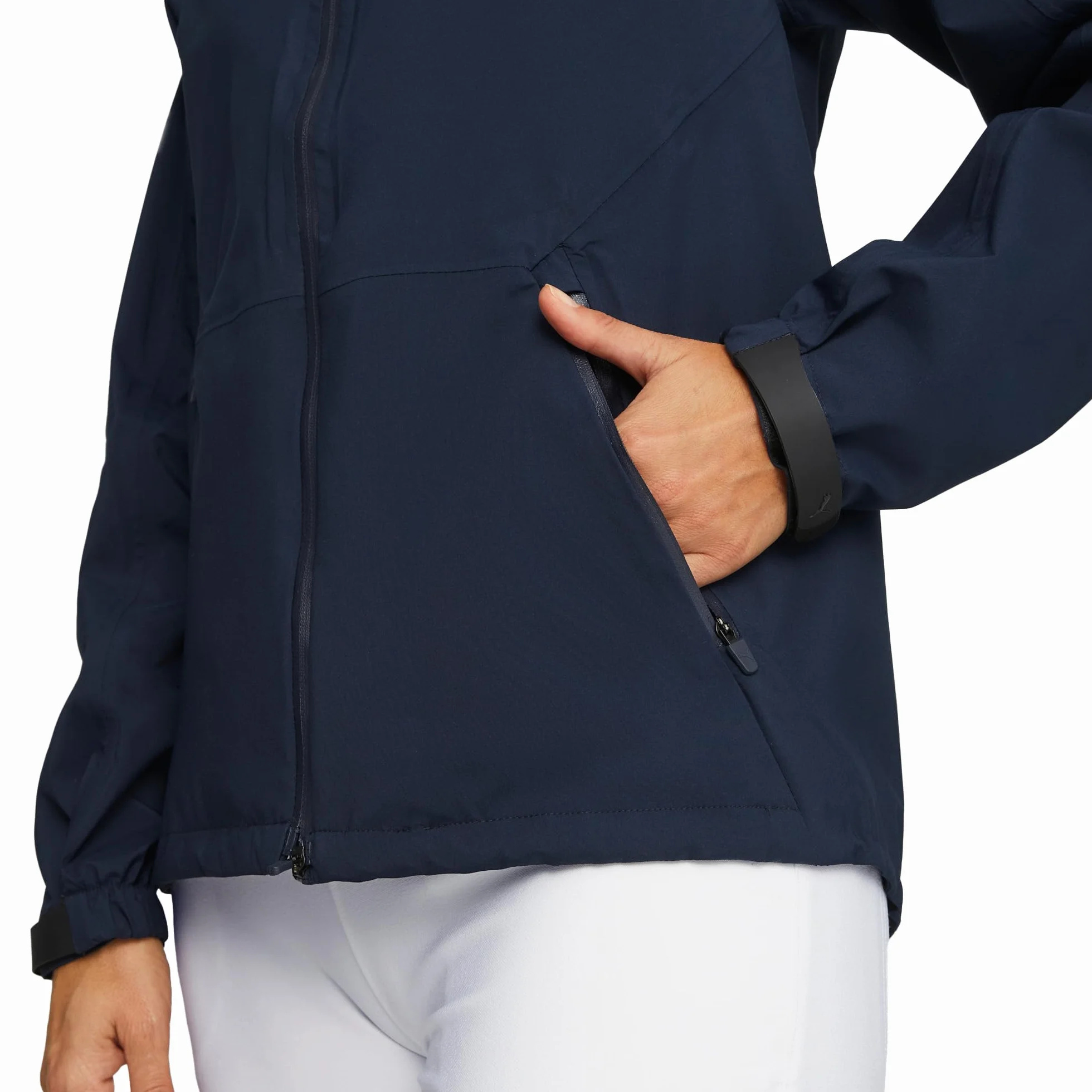 PUMA GOLF Chaqueta impermeable W Drylbl para mujer, Azul Marino, XL