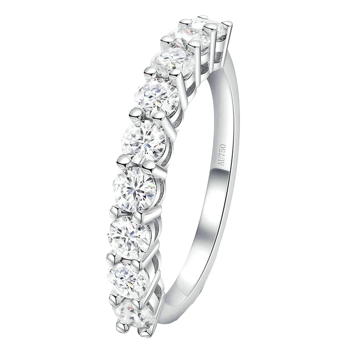 Anillo de oro blanco para mujer, 750 anillos para mujer, 0,1 ct, redondo, diamante para mujer, anillo de compromiso