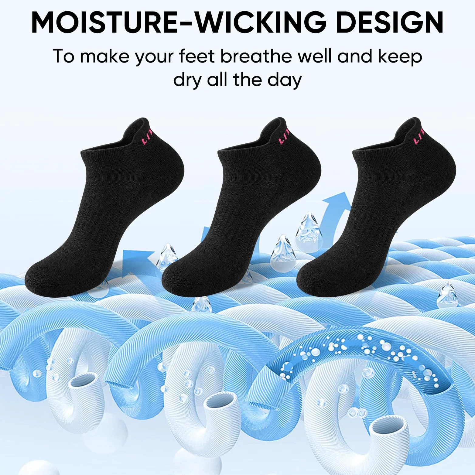 Calcetines de tobillo para mujer, 6 pares de calcetines deportivos para correr con suela acolchada