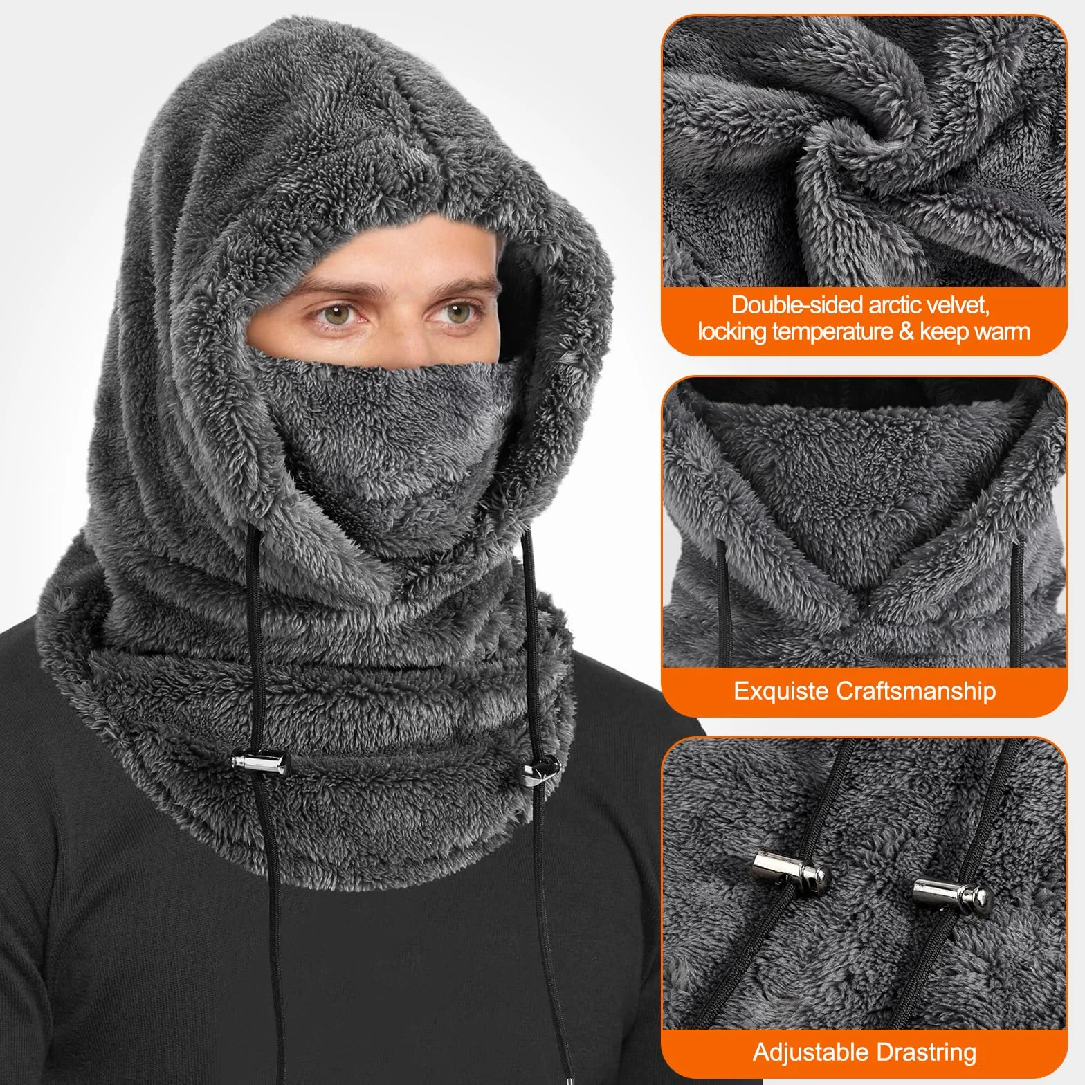 Pasamontañas Térmicos de Invierno, Multifuncional Prueba de Viento Cálido Máscara De Esquí, Mascarilla Moto Térmica Forro Polar, Gorro Cálido Invierno para Mujeres Hombres Deportes Aire Libre