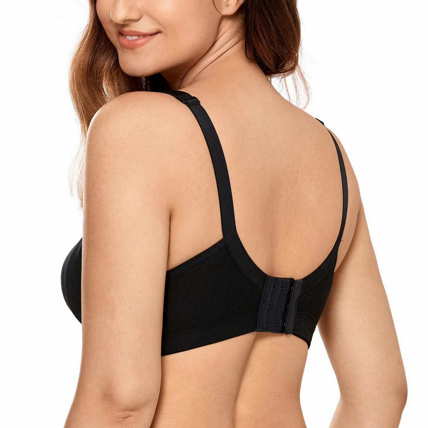 CALVENA Sujetador de Encaje para Mujer, Talla Grande, Cobertura Completa, sin Relleno, de algodón, sin Alambre