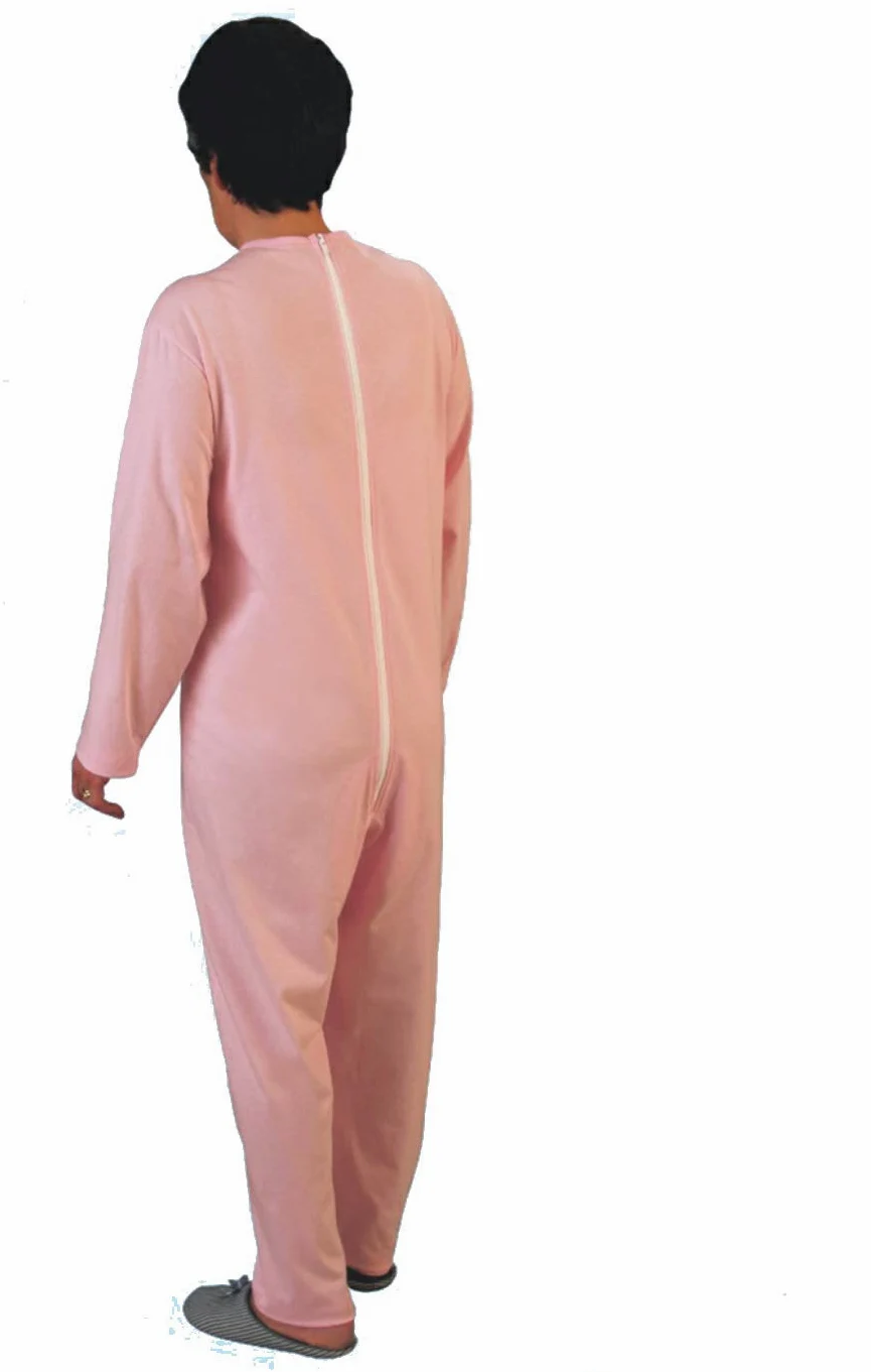 Rekordsan Pijama Antipañal Geriátrico Ideal Mujer en Fresco Algodón con 2 Cremalleras, Talla 1, Pack de 1