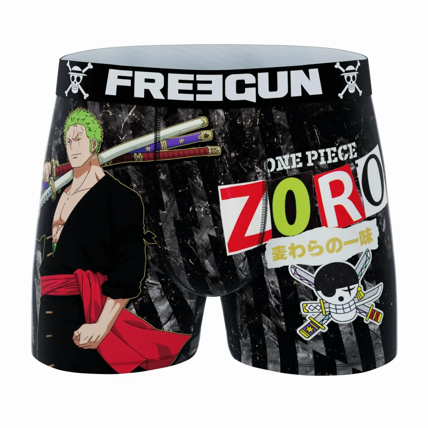 FREEGUN Calzoncillos Hombre Boxer Luffy, Roronoa zoro, Ropa Interior Hombre, ONE PIECE, Cómodo y Dulce (Lote de 5)