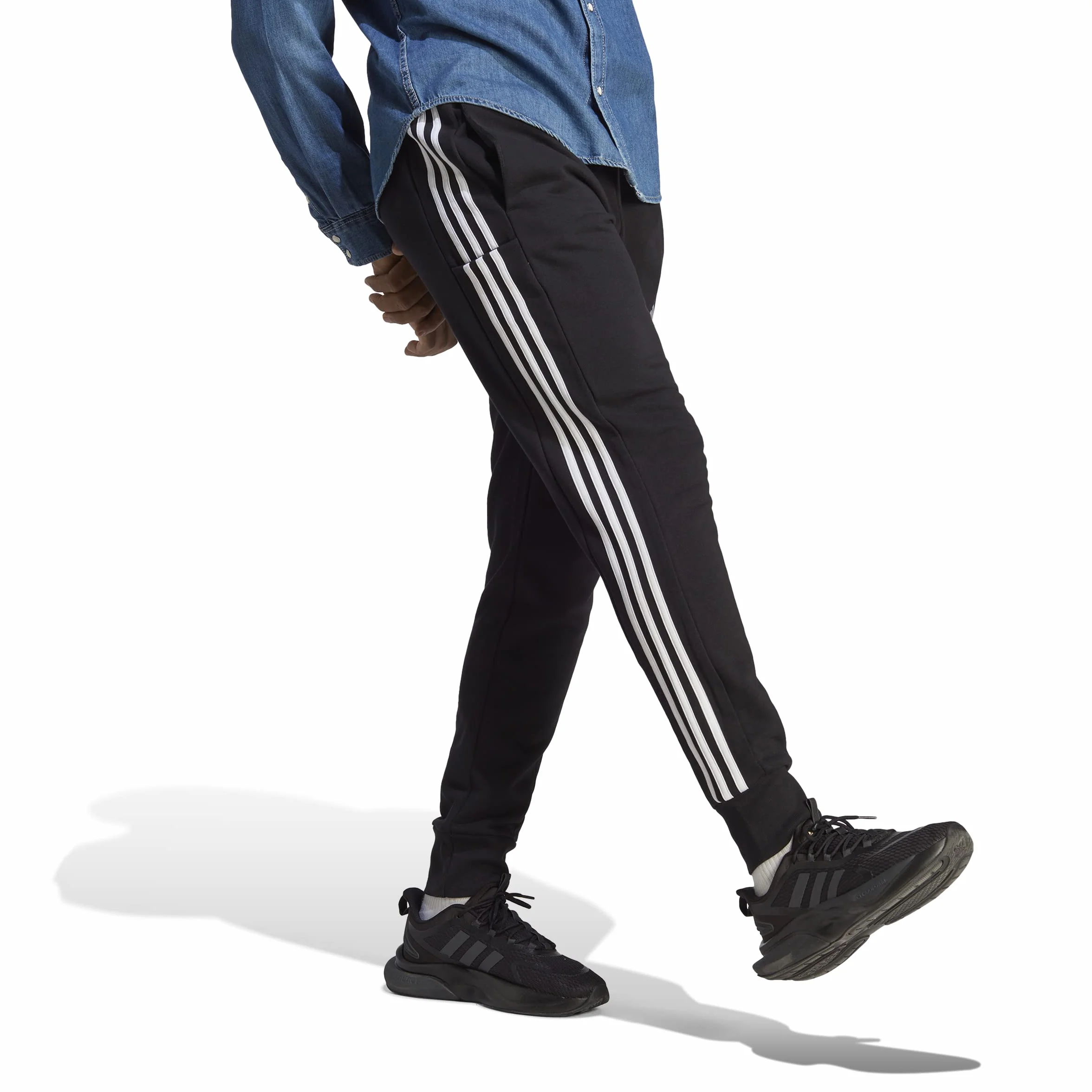 adidas Essentials French Terry Tapered Cuff 3-Stripes Pants - Pants Hombre