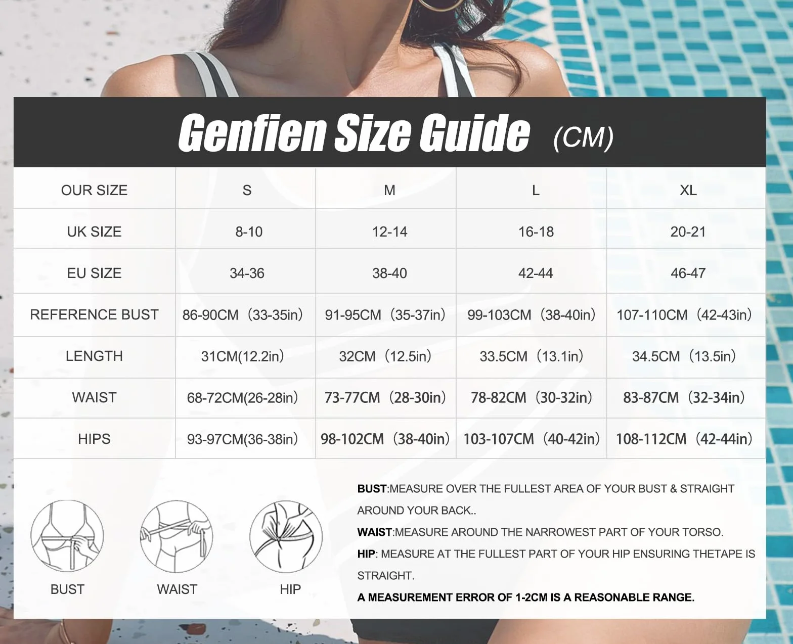 Genfien Traje de Baño para Mujer Bikini Push Up Cintura Alta Sexy Control de Vientre