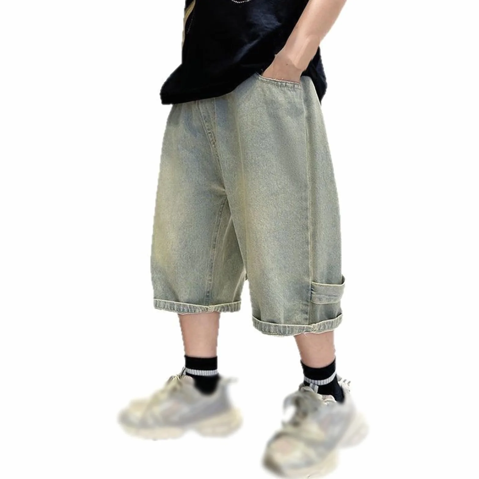 Pantalones Cortos Vaqueros Niño Bermudas Niño Vaqueras Verano Pantalon Corto con Cintura Elástica Short Denim Y2k Relaxed Fit Ajustado Cómodas Joggings Streetwear con Bolsillos para 3-1-4 Años