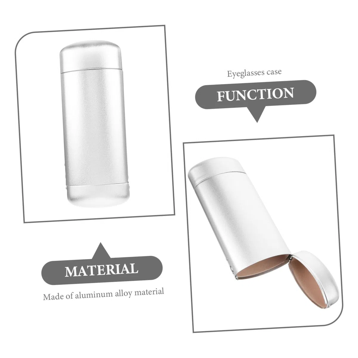 Homoyoyo estuche de aluminio para gafas sol estuche para anteojos protector estuche de anteojos caso estuche para gafas carcasa dura Estuches de anteojos aleación de aluminio Plata