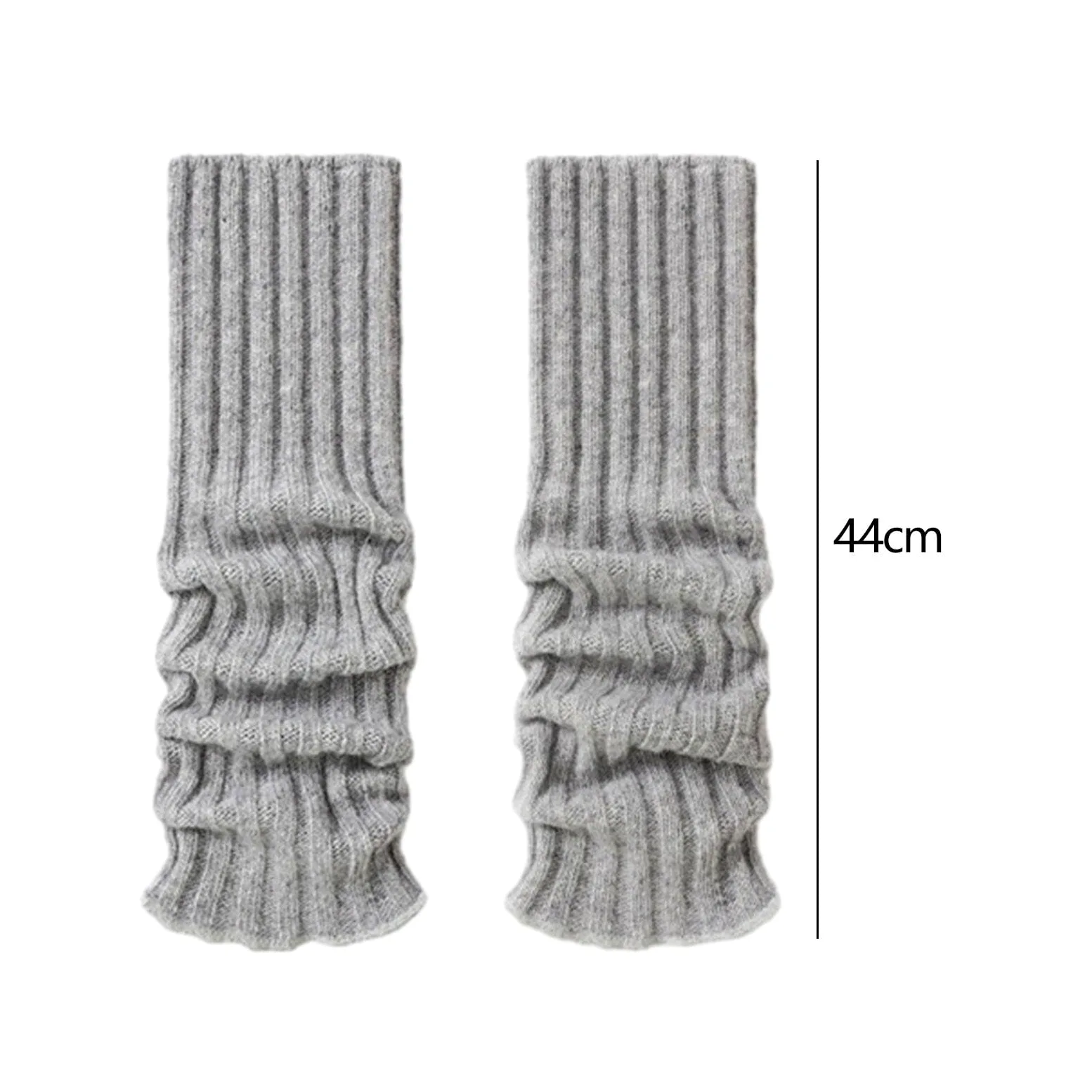 Calentadores de piernas de punto, medias altas góticas, para mujer, invierno, otoño, 44 cm, beige