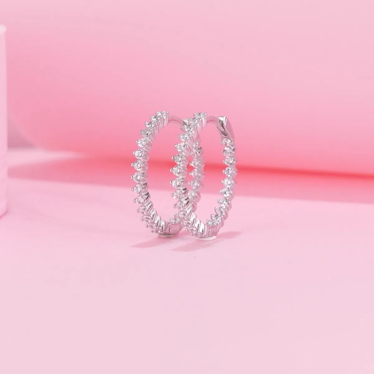 Pendientes de aro de oro blanco 750 585 375 de oro auténtico para mujer, pendientes de aro para mujer, pendientes de aro elegantes con círculo redondo Moissanite, pendientes de boda sin níquel